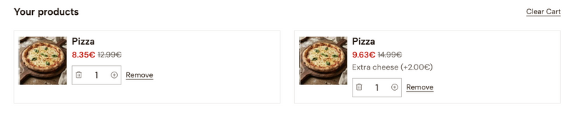 Pedido con Complemento