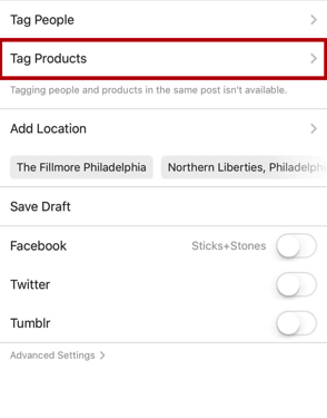 instagram tag product