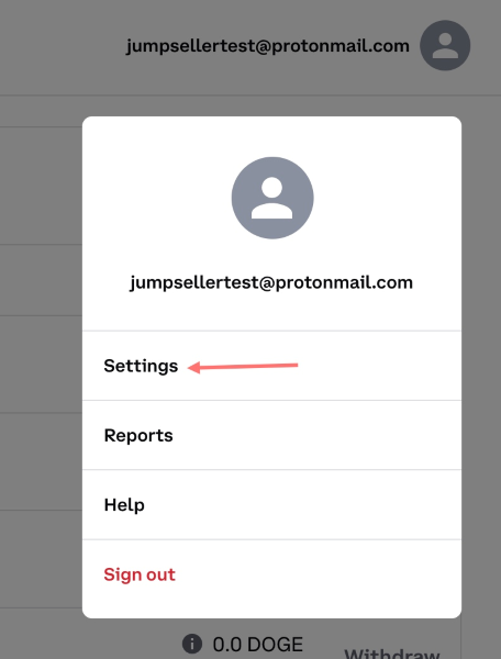 coinbase settings