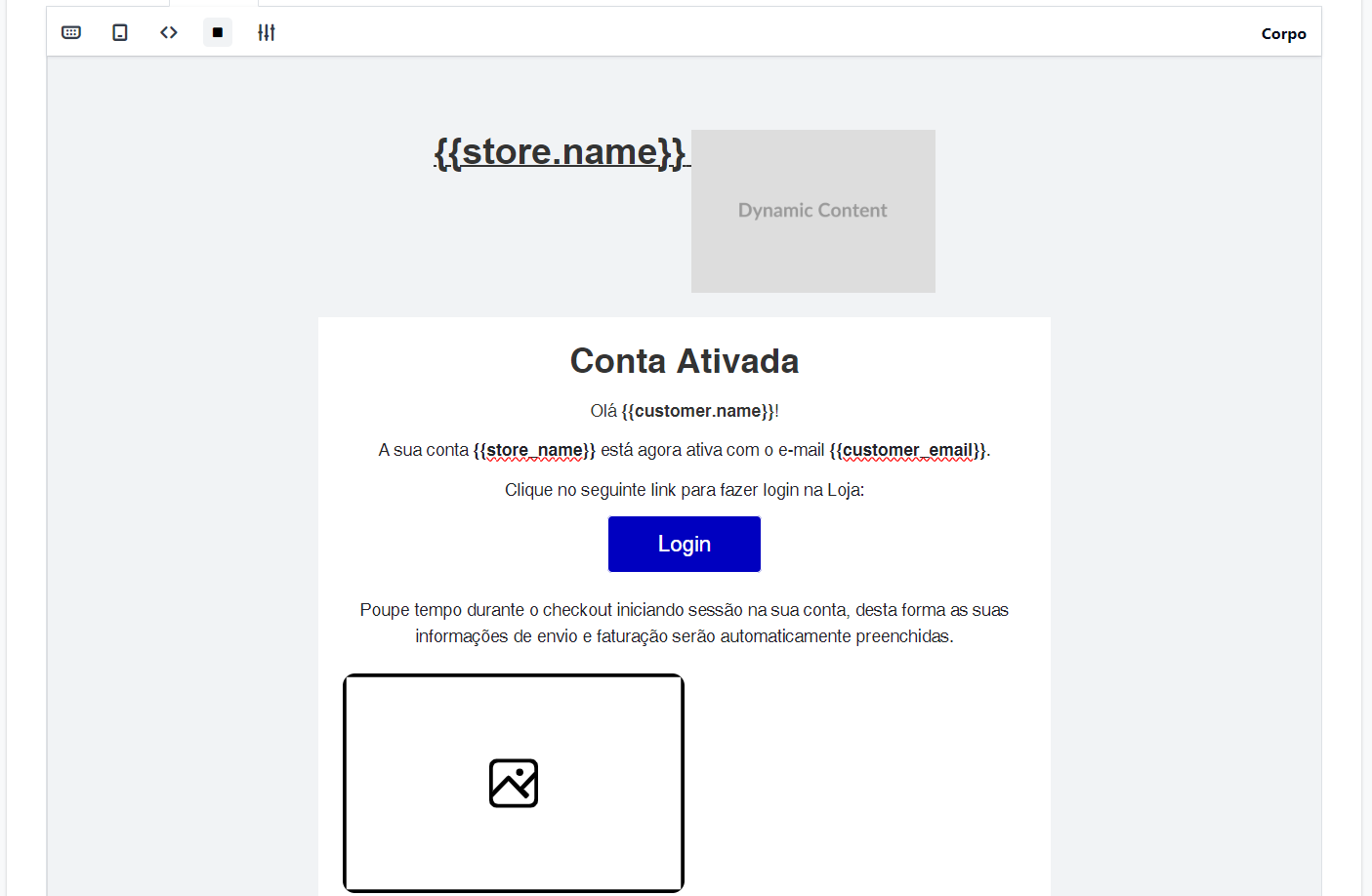 Editor de e-mail - Editar imagem
