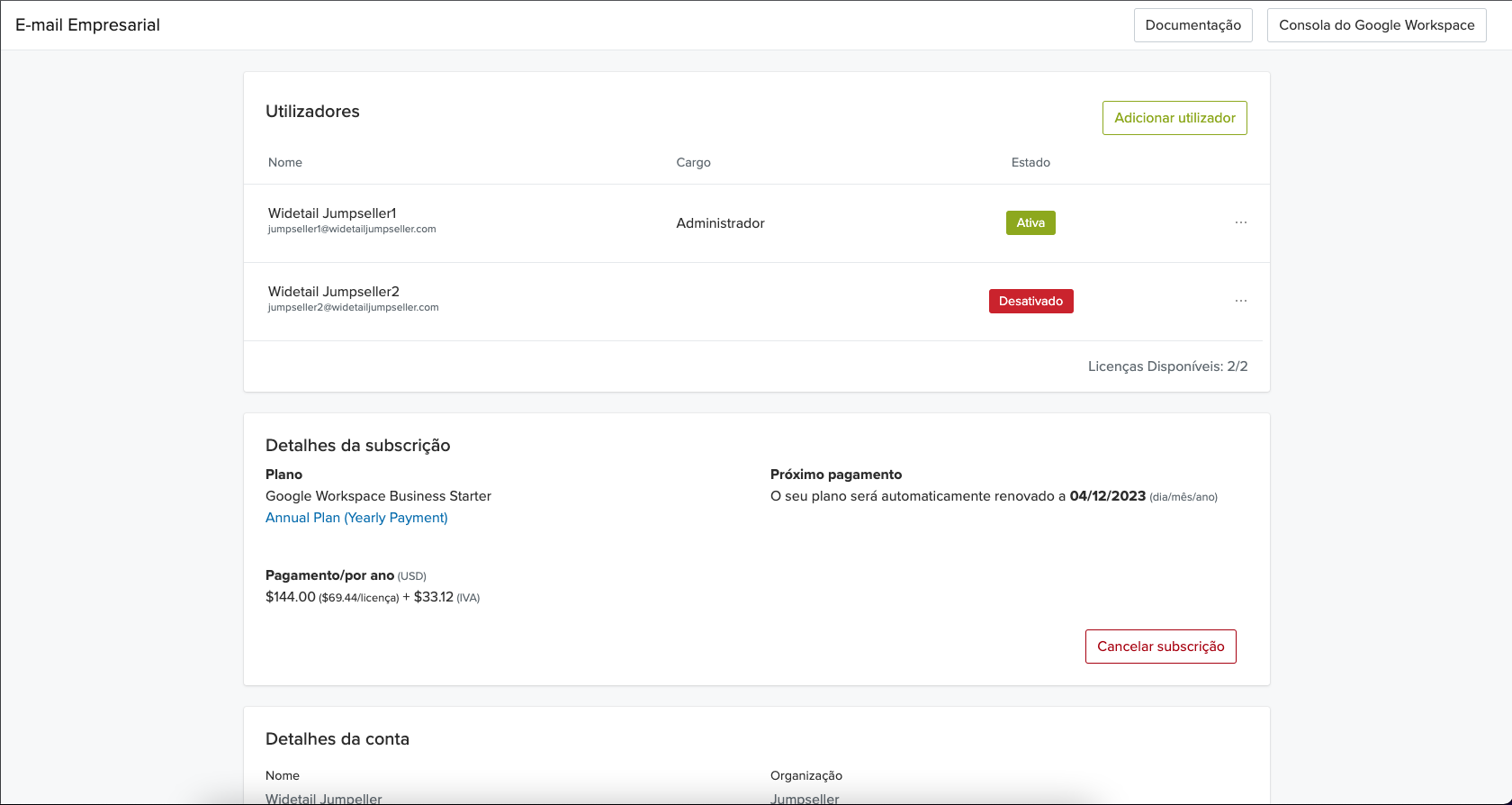 Manage Account