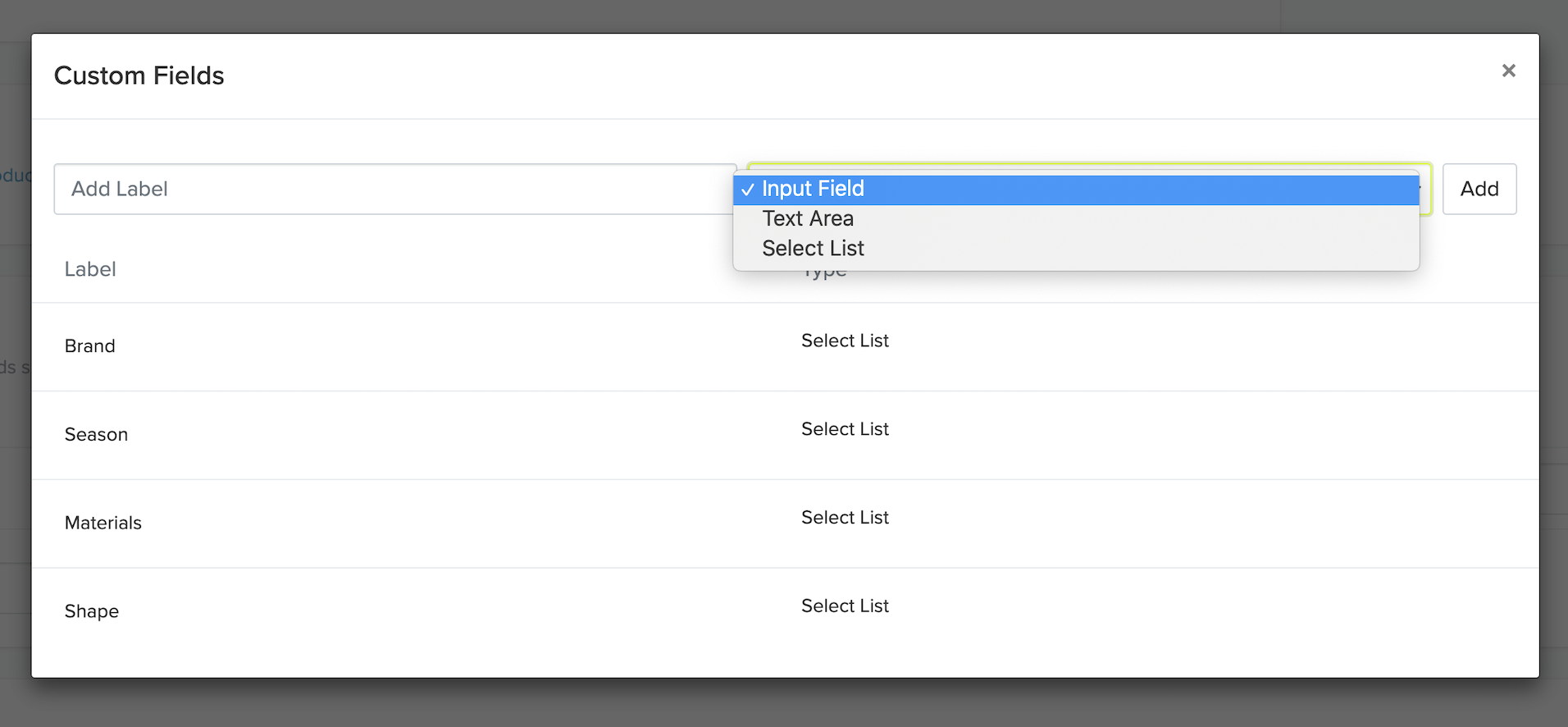 Product Custom Fields