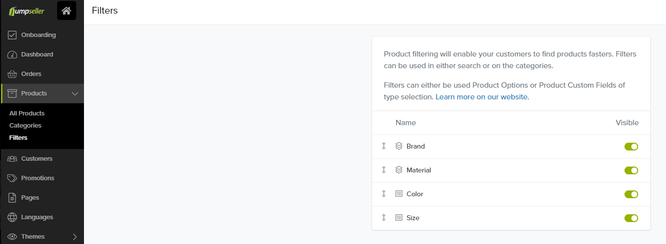 Products Filters